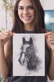 Personalised Horse Portrait: Custom Watercolour Art Print From Photo