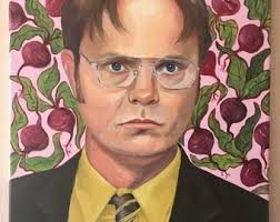 Beets Are Nigh... Dwight Schrute, the Office, Rainn Wilson, Dunder Mifflin,  Portrait Painting, Fine Art
