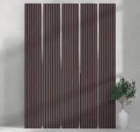 ULTRALIGHT Flexible Lightweight Dark Smoke Oak Acoustic Wood Slat Wall  Panels with Black Felt Backing