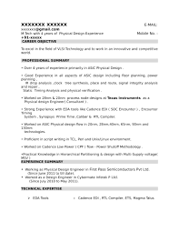 pd sample resume vlsi