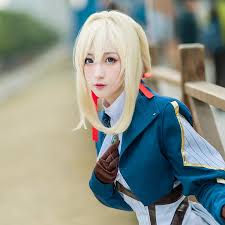 Here is some other asian blonde hair variation that you can try this season. Japanese Anime Violet Evergarden Cosplay Costume Lovely Full Set Costumes Headwear Blonde Hair Red Ribbon For Adult Woman Aliexpress