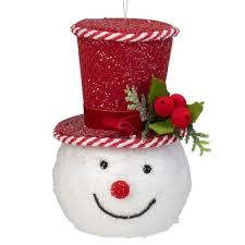 Have yourself a merry kirkland's christmas! Melrose 7 25 Red And White Snowman Head Hanging Christmas Decoration Target