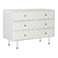 Check spelling or type a new query. Porter Geometric White Brass 6 Drawer Dresser