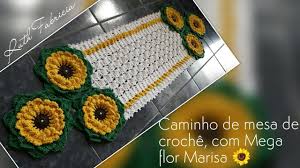 Caminho De Mesa De Crochê Girassol Passo A Passo Caminho De Mesa De Croche Com Mega Flor Marisa Youtube Caminho De Mesa De Croche Trilho Mesa Croche Projetos De Croche