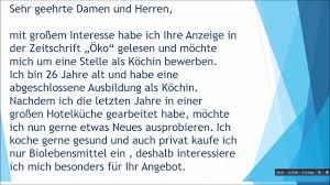 Check spelling or type a new query. Bewerbung Um Eine Stelle Als Koch Schriftliche Prufung B1 Youtube