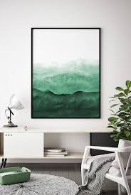 Abstract Wall Art Print Green Painting Emerald Teal Decor Modern Minimalist Watercolour Printable Digital Download Large Poster Bedroom Posters Teal Decor Blue Home Decor