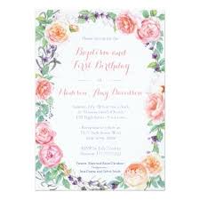 English Garden Florals Baptism 1st Birthday Party Invitation Zazzle Com 1st Birthday Party Invitations 1st Birthday Invitations Birthday Invitations Diy