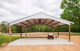 Roofs typically are made from galvanized steel, although shingles­ also can be used [source: Galleries Example Pole Barns Reed S Metals