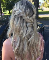 Messy Braid Hairstyle Drained Half Up Down Bridesmaid Bridal Bride Beautiful Waterfall Loose Curl Hair Styles Bridesmaid Hair Straight Bridesmaid Hair Ponytail