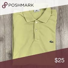 lacoste lime green polo short sleeved lime green color