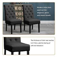 If you love upholstery but not the upkeep, you can opt for a wood chair with an upholstered seat. Homesailing Pair Taupe Dining Chair For Kitchen Restaurant Black Wood