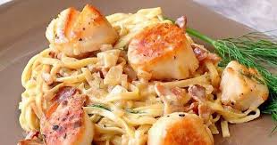 Recette Petoncles Poeles Avec Fettucini Au Bacon Sauce A La Creme Veggie Side Dish Recipes Fettucini Alfredo Recipe Recipes