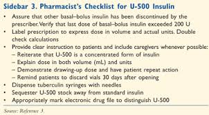 U 500 Insulin Not For Ordinary Use