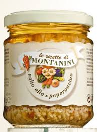 Idealne rozwiązanie na codzienny obiad. Aglio Olio E Peperoncino Knoblauchstucke Ol Und Chili Montanini 180 G Glas