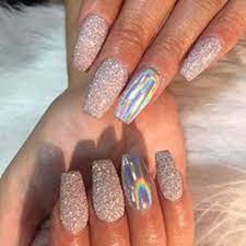 Glitter acrylic nail designs 31. Matte Glitter Acrylic Nails Matte