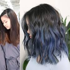 Before And After From A Grown Out One Process Brown Haircolor To A Blended Moonstone Blue With Easy Grow Out Hair Haircolo Hair Color Hair Inspiration Hair