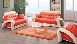 Find modern sofas, tv console, coffee tables, contemporary leather sectional sofa sets and other living room items to decorate your sweet room. Contemporary Orange Beige Bonded Leather 7030 Living Room Sofa