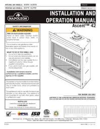 Napoleon b42pt pdf user manuals. Napoleon Direct Vent Gas Fireplaces Ascent 42 B42 Ocean Stone Fireplaces