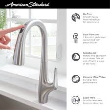 However, as with anything with extra moving parts, they are also more susceptible to wear and tear than regular faucets. Avery Touchless Single Handle Pull Down Dual Spray Kitchen Faucet 1 5 Gpm 5 7 L Min