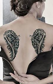 Black And White Angel Wings Tattoo Designs Cassiel Feminine Black And White Angel Wing Temporary Tattoo Back Tattoo Angel Wings Tattoo Angel Wings Tattoo On Back