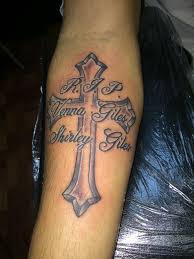 If you really want people to understand the deep meaning of tattoo, you definitely try this tattoo. Cross Memorial Tattoo By Jon Morrison Madison Tattoonow