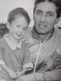 Frank Meagher's Garage 1990 Mary and Leo Meagher, photographed with their  son Charlie at Frank Meagher's Garage in Cloneen, August 1990