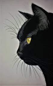 dessiner un chat noir réaliste ( draw realistic black cat ) | Black cat  painting, Black cat art, Cat painting