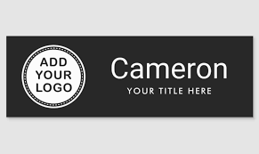 Name Title Custom Logo Black Business Employee Name Tag Zazzle Com Custom Logos Logos Business Logo