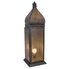 Propped up on a gold metal tripod base. 30 5 Black And Gold Moroccan Style Lantern Floor Lamp Walmart Com Walmart Com