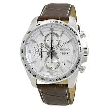 Seiko Chronograph White Dial Brown Leather Men S Watch Ssb263p1 Mens Watches Leather Watches For Men Chronograph