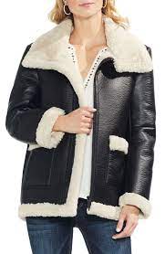 Vince Camuto Faux Leather Shearling Coat Blazer Jackets For Women Shearling Coat Faux Shearling Jacket