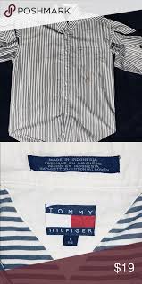 Tommy Hilfiger Striped Large Button Down Shirt Vintage Tommy Hilfiger Long Sleeve Button Down Dress Shirt S Tommy Hilfiger Tommy Hilfiger Shirts Large Buttons