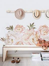 peony flowers wall sticker vintage peach watercolor peony etsy flower wall stickers flower wall decals wall stickers vintage
