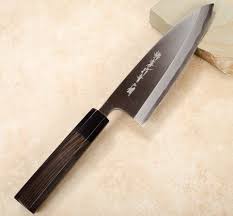 Itsuo Doi Blue 2 Deba 180mm Ebony Kitchen Knives Japanese Kitchen Knives Japanese Cooking Knives