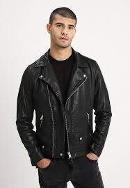 Allsaints Brett Biker Leather Jacket Black Zalando Ie Leather Jacket Leather Jacket Black Leather Jacket Men