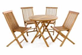 Градински комплект 4 сгъваеми стола и маса, градински мебели, дървен  комплект за тераса