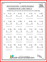 Test your students ability to add, subtract, multiply and divide decimals. Printable Multiplication Sheet 5th Grade Math School Math Teaching 5th Grade