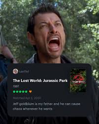 The reviews are in and everyone still loves Jeff Goldblum. Letterboxd  #JurassicJune
