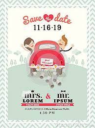 Just Married Car Wedding Invitation Design Cartoon Wedding Invitations Wedding Card Wordings Wedding Invitation Design