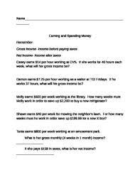 Earning And Spending Money 1 Budgeting Worksheets Budget Spreadsheet Template Financial Literacy Worksheets
