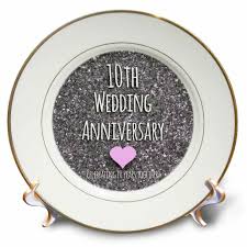 Shop hallmark for tons of 10th anniversary gift ideas for spouses and couples. East Urban Home 10th Wedding Anniversary Gift Tin Bits Photo Celebrating 10 Years Together Tenth Anniversaries Porcelain Decorative Plate Wayfair