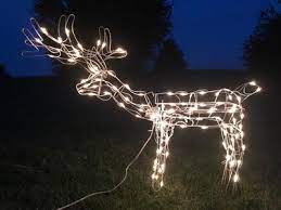 2aa batteries are needed to this 8 led light deer shaped light comes with a silver main body and warm white led. Holiday Time Animated Light Up Outdoor Reindeer Decoration With Clear Lights 48 Walmart Com Walmart Com