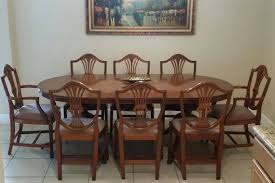 Local Pick Up Only Awesome Duncan Phyfe Style Table And Hepplewhite Chairs Mahogany Wood Seats 8 Furniture Reupholstery Duncan Phyfe Chairs Green Dining Room