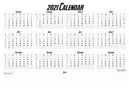 2021 printable yearly calendar with week numbers. Free Printable 2021 Yearly Calendar With Week Numbers 2021 Free Printable