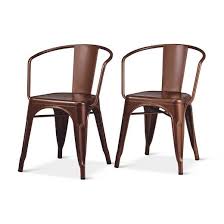 Boasting A Hip Industrial Look Everyone Loves This Set Of Either 1 Or 2 Carlisle Metal Dining Chairs Have A Sleek V Metal Dining Chairs Dining Chairs Chair