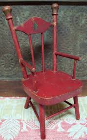 Primitive Little Red Doll Chair Collectable Small Original Etsy Red Dolls Red Chair Chair