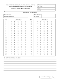Contoh lembar jawaban pilihan ganda dan essay sd. Contoh Lembar Jawaban Soal Uraian Masnurul