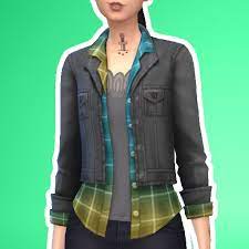 Imtater Cks Denim Jacket Recolor For Base Game No Tear Textures 20 Different Swatches Strictly Blue And Black Denim No Yellow Black Denim Jackets Sims