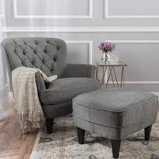 Living Room Chairs Chair And Ottoman Set Living Room Grey Comfy Reading Chair