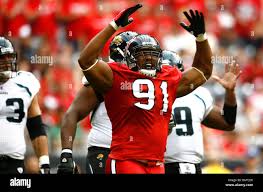 Amobi Okoye (#91) of the Houston Texans celebrates. The Jaguars defeated  the Texans 31-24 at Reliant Stadium in Houston TX. (Credit Image: © Anthony  Vasser/Southcreek Global/ZUMApress.com Stock Photo